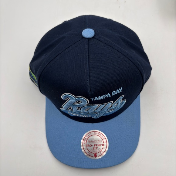 NWT Mitchell and Ness Tampa Bay Rays Baseball Snapback Hat Navy Blue OSFA NWT - Picture 5 of 8